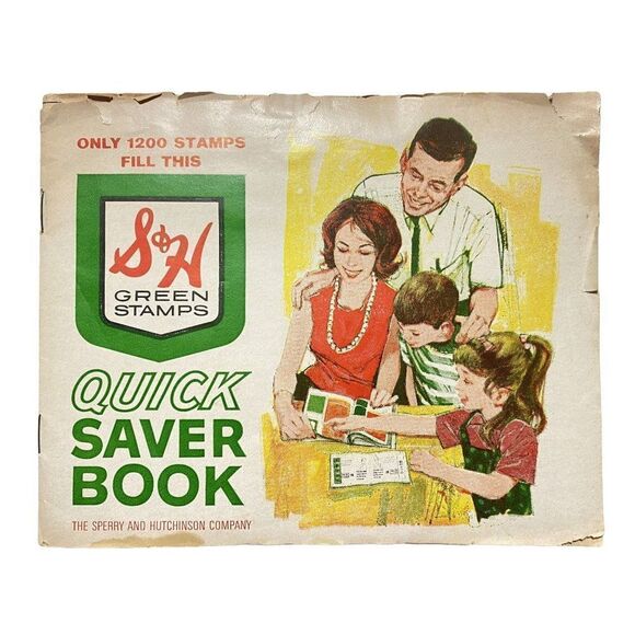 Vtg S&H Green Stamps Quick Saver Books 2 Full 10's & 50's Saver Folders Yellow - Picture 4 of 10